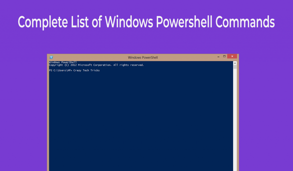 list of Windows Powershell Commands